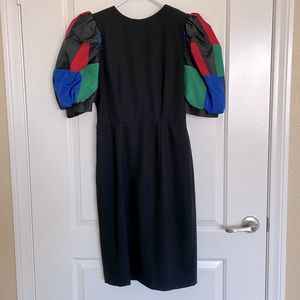 Vintage 80’s Puff Sleeve Black Dress